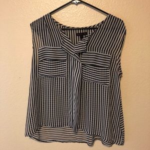 Short sleeve, sheer stripped top
